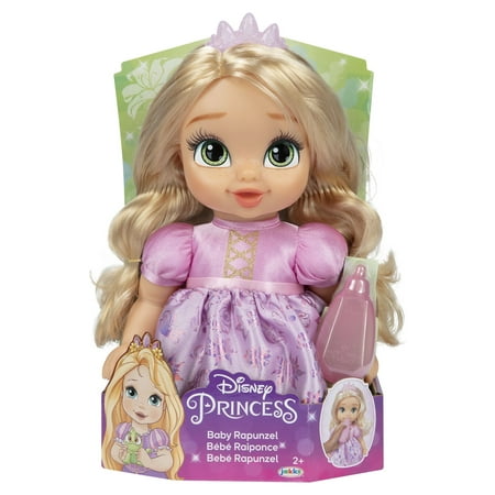 Disney Princess Deluxe 8 inch Rapunzel Baby Doll Includes Tiara and Bottle for Children Ages 2+