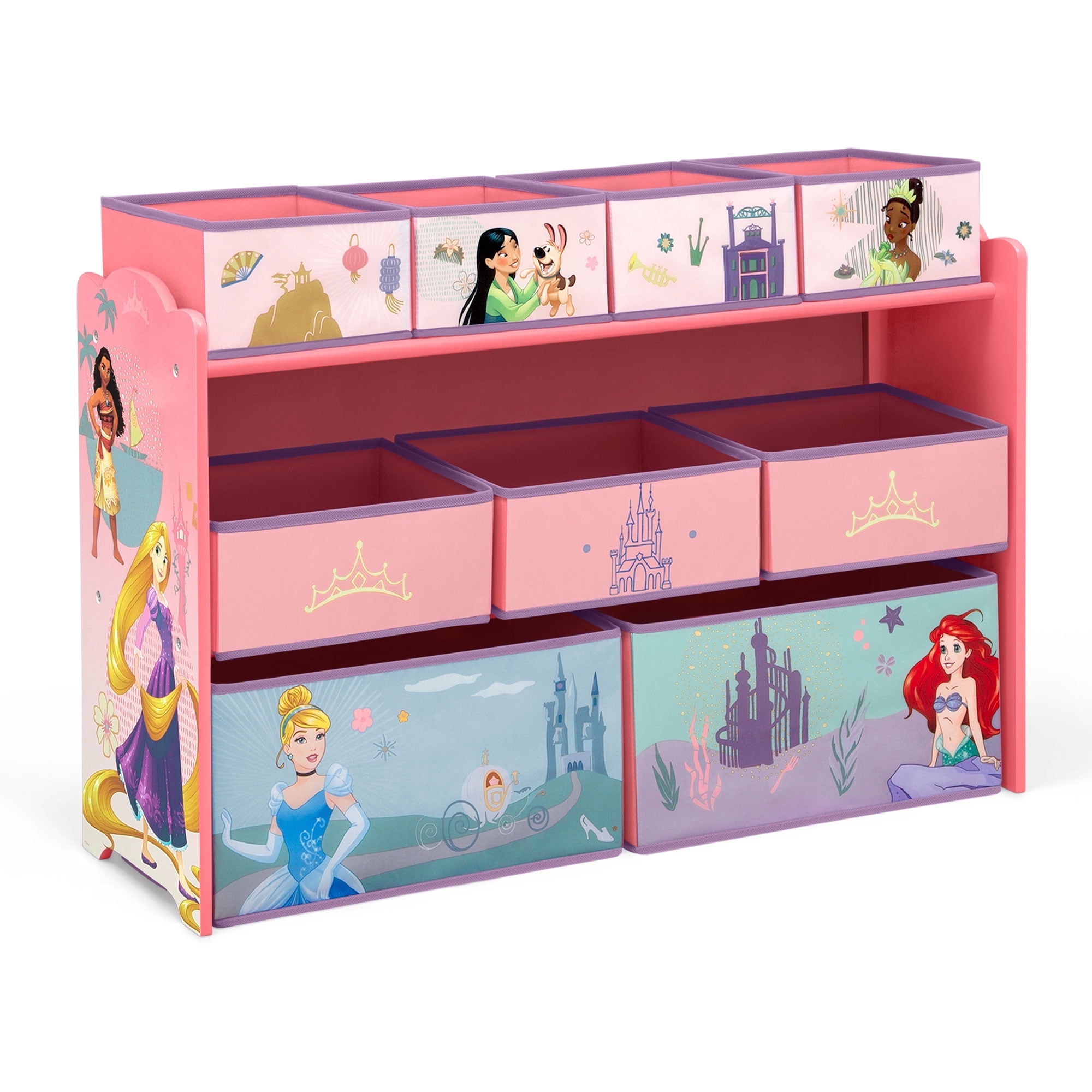 Delta Children Deluxe 9 Bin Design and Store Toy Organizer - Disney Princess