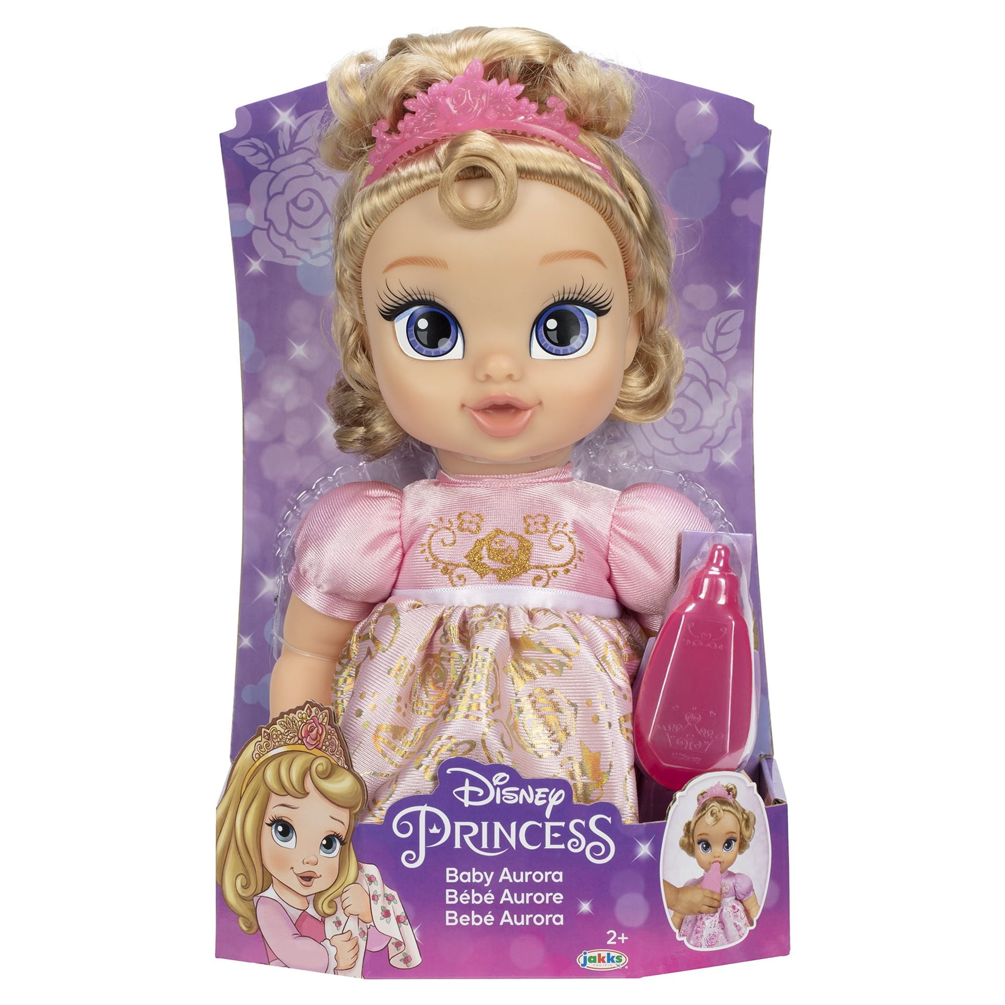 Disney Princess Deluxe Aurora Baby Doll Includes Tiara and Bottle for Girls Ages 2 Walmart
