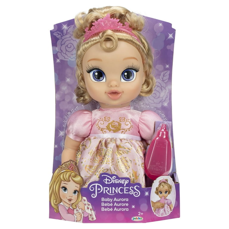 Disney Princess Deluxe Aurora Baby Doll with Tiara Bottle for