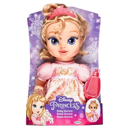 Disney Princess Deluxe Aurora Baby Doll Includes Tiara and Bottle for Girls Ages 2+