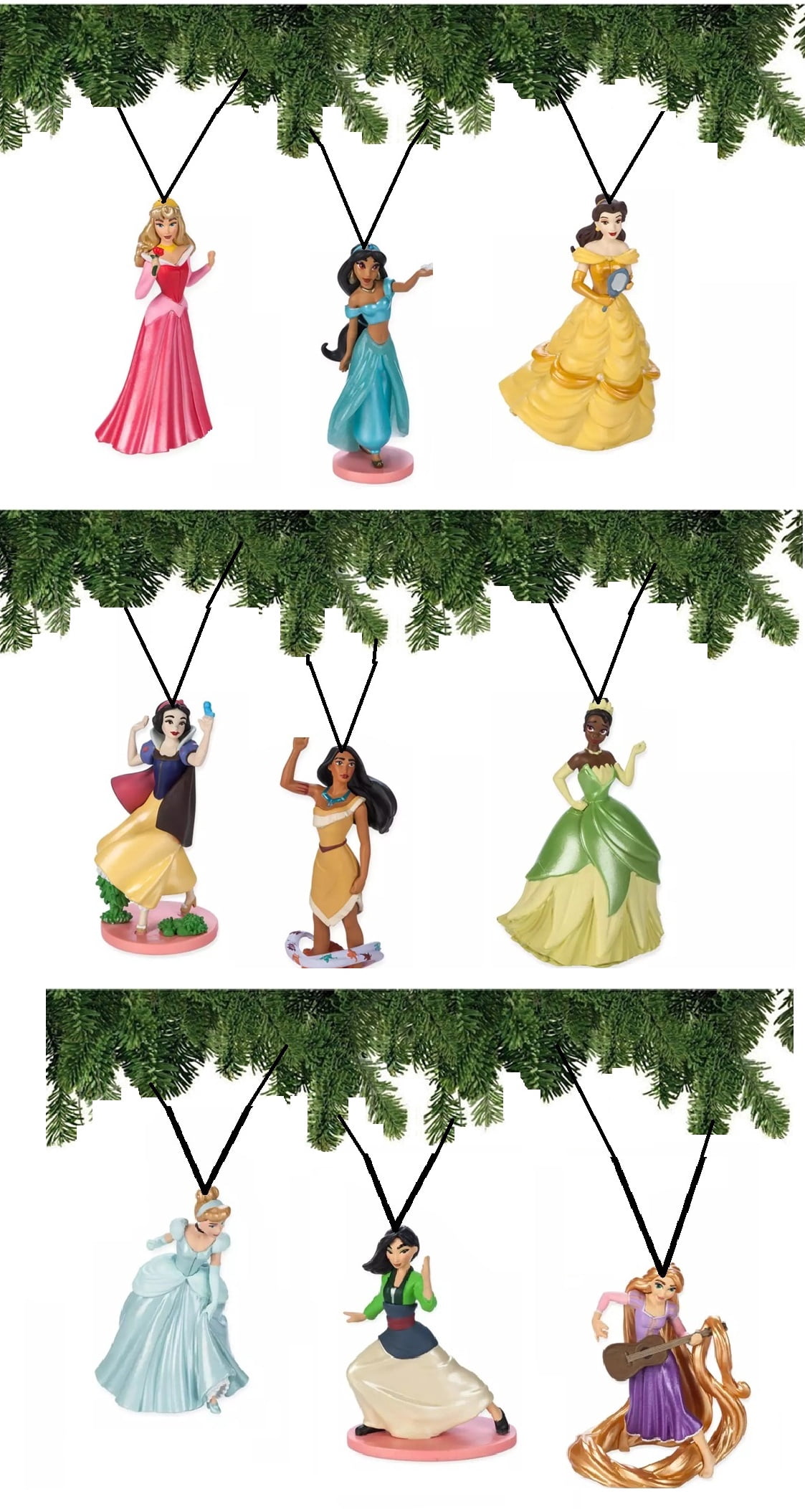 Disney Princess Ornaments Set
