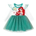 thumbnail image 1 of Disney Princess Dress Mermaid Costume Ariel Baby Toddler Girl Party Dresses Long Sleeve Mesh Overlay Tutu Dress Sizes 6M-6T, 1 of 8