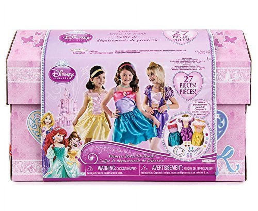 Disney Princess Dress Up Trunk with Accessories Doll Clothing, 27 Pieces 