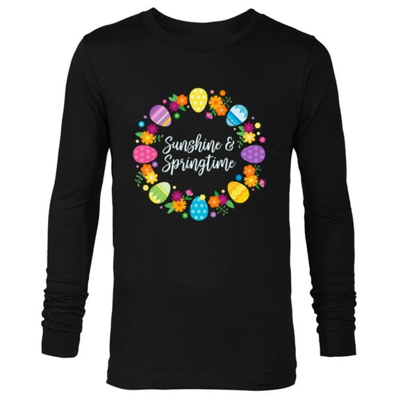 Disney Princess Easter Eggs Flowers Sunshine & Springtime - Long Sleeve T-Shirt for Men - Customized-Black