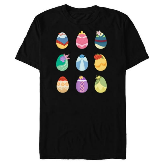 Disney Princess Easter Spring Nine Decorated Easter Eggs - Short Sleeve Blended T-Shirt for Adults - Customized-Black
