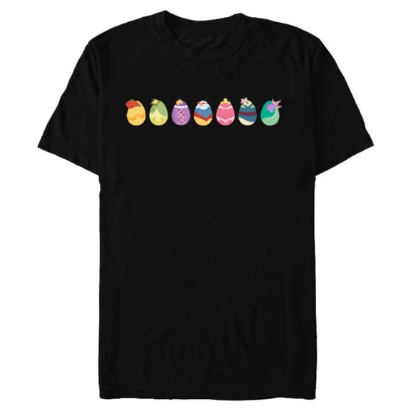 Disney Princess Easter Spring Seven Decorated Easter Eggs - Short Sleeve Blended T-Shirt for Adults - Customized-Black