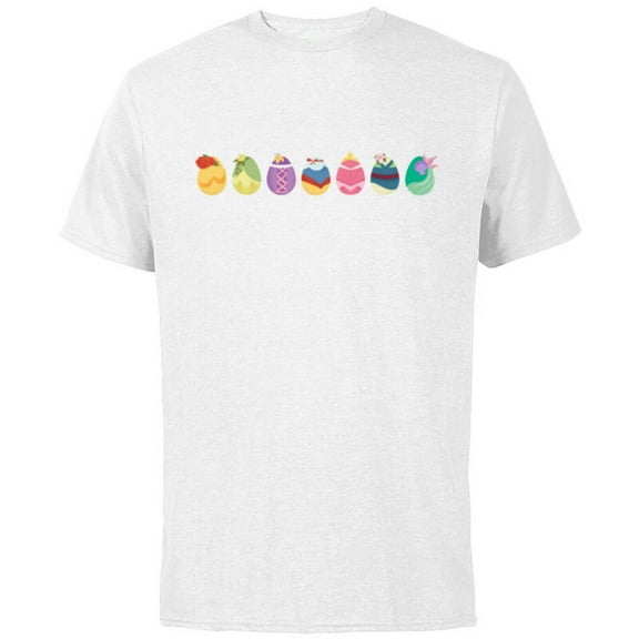 Disney Princess Easter Spring Seven Decorated Easter Eggs - Short Sleeve Cotton T-Shirt for Adults - Customized-White