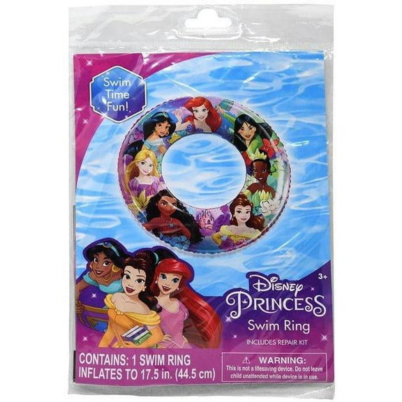 Disney Princess Easy Use Kids Pool Ring Float with Repair Kit, 44.5"