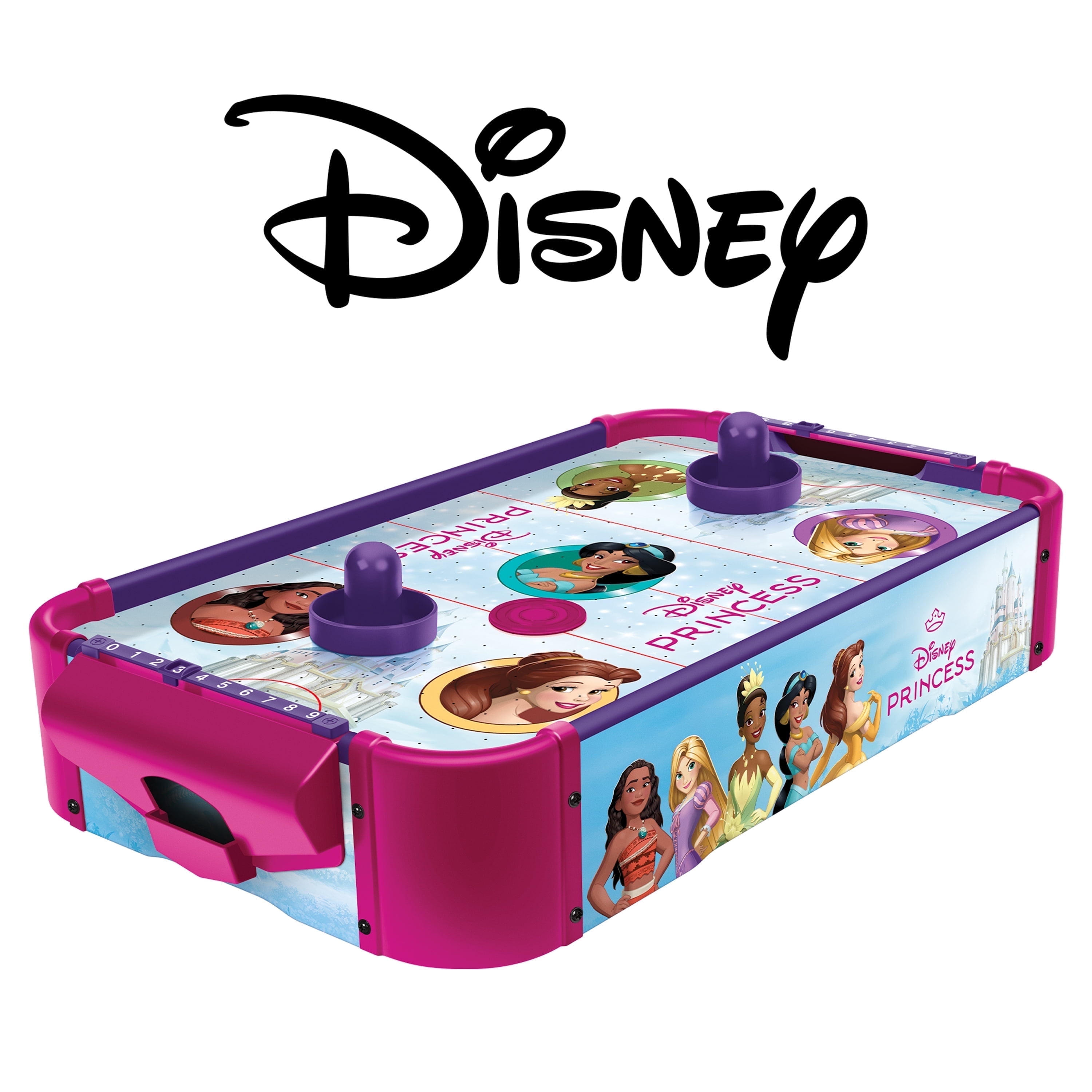Disney Princess Wooden Electronic Air Hockey Table, Durable Wood