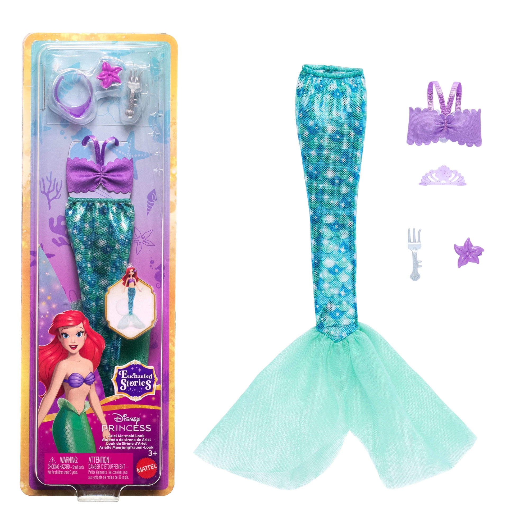 Disney Princess Enchanted Stories Ariel Doll Clothing, Mermaid Fashion & Accessories [Walmart Exclusive]