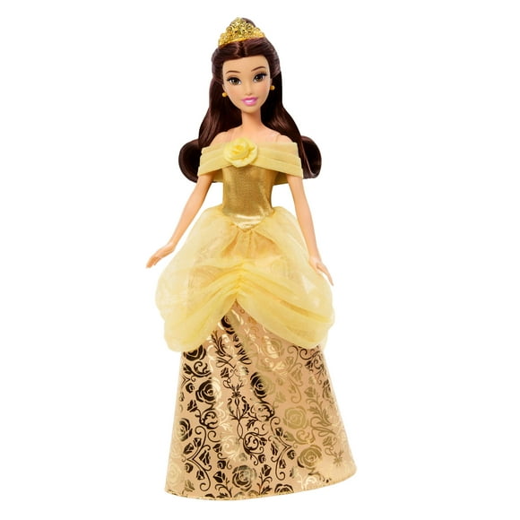 Disney Princess Enchanted Stories Belle Fashion Doll with Sparkling Dress & Accessories, Posable