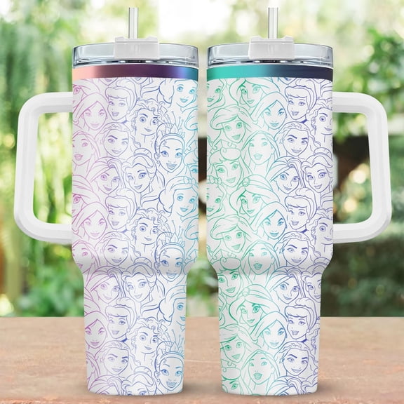 Disney Princess Engraved 40oz Tumbler, Princess Cup, Fairy Tale Travel Mug, Disneyland Girl Trip Tumbler, Princess Era Engraved Tumbler