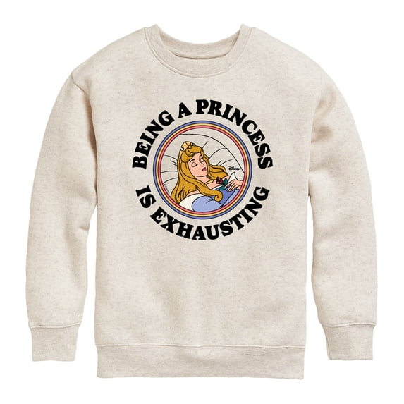 Disney - Princess Exhausting Boys' Graphic Long Sleeve Fleece Sweatshirt