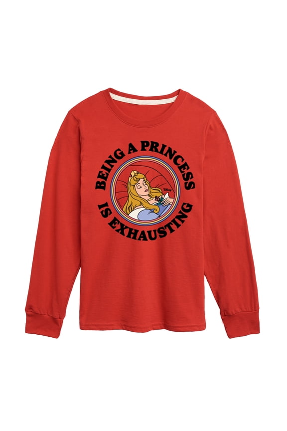 - Princess Exhausting - Youth Boys Long Sleeve Graphic T-Shirt