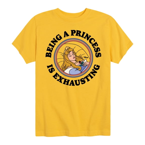 Disney - Princess Exhausting - Youth Boys Short Sleeve Graphic T-Shirt