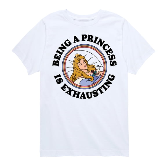 Disney - Princess Exhausting - Youth Boys Short Sleeve Graphic T-Shirt