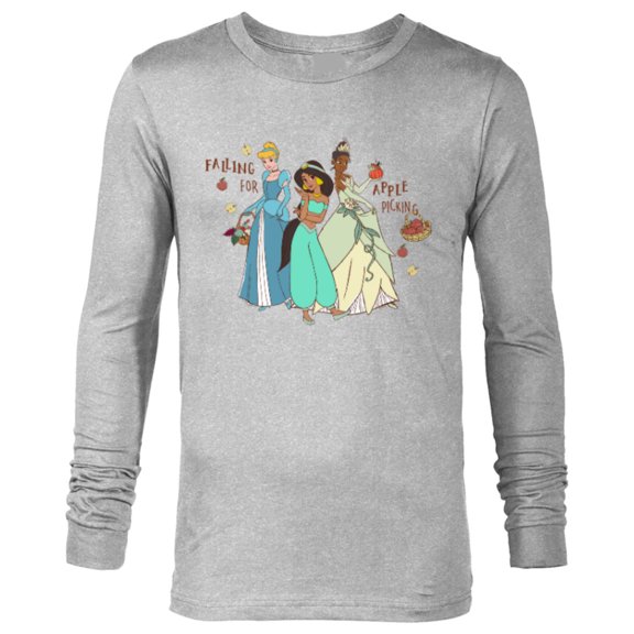 Disney Princess Falling for Apple Picking - Long Sleeve T-Shirt for Men - Customized-Athletic Heather