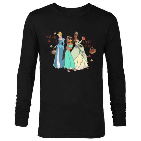 Disney Princess Falling for Apple Picking - Long Sleeve T-Shirt for Men - Customized-Black