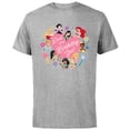 thumbnail image 1 of Disney Princess Family Heart Dad of the Birthday Girl - Short Sleeve Cotton T-Shirt for Adults - Customized-Athletic Heather, 1 of 5