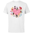 thumbnail image 1 of Disney Princess Family Heart Mom of the Birthday Girl - Short Sleeve Cotton T-Shirt for Adults - Customized-White, 1 of 5