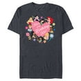 thumbnail image 1 of Disney Princess Family Heart Mom of the Birthday Kid - Short Sleeve Blended T-Shirt for Adults - Customized-Navy Heather, 1 of 5