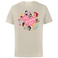 thumbnail image 1 of Disney Princess Family Heart Mom of the Birthday Kid - Short Sleeve Cotton T-Shirt for Adults - Customized-Natural, 1 of 5
