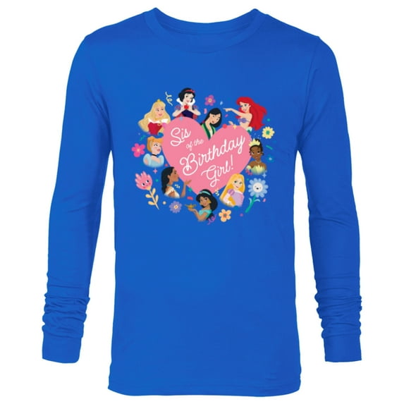 Disney Princess Family Heart Sis of the Birthday Girl - Long Sleeve T-Shirt for Men - Customized-Navy