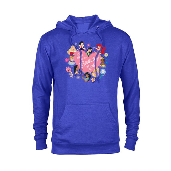 Disney Princess Family Heart Sis of the Birthday Girl - Pullover Hoodie for Adults - Customized-Royal