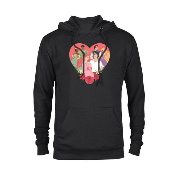 Disney Princess Favorite Movie Couples Valentine’s Day Love - Pullover Hoodie for Adults - Customized-Black