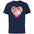 thumbnail image 1 of Disney Princess Favorite Movie Couples Valentine’s Day Love - Short Sleeve Cotton T-Shirt for Adults - Customized-Navy, 1 of 5