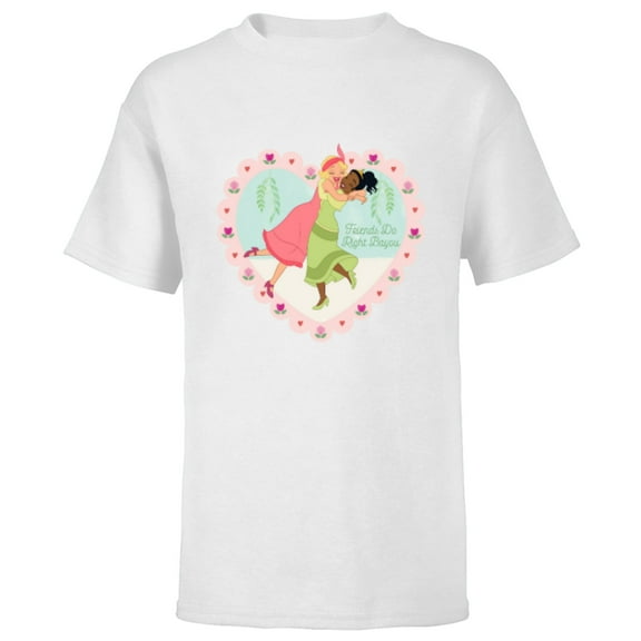 Disney Princess Frog Tiana Charlotte Friends Do Right Bayou - Short Sleeve T-Shirt for Kids - Customized-White