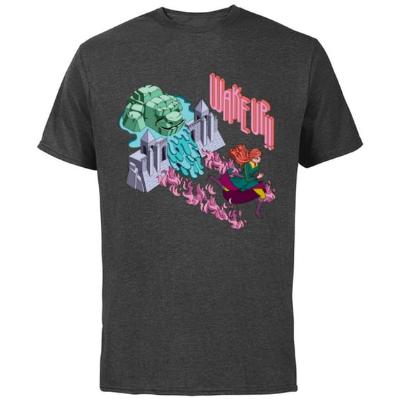 Disney Princess Frozen Anna & Marshmallow Wake-Up! - Short Sleeve Cotton T-Shirt for Adults - Customized-Charcoal