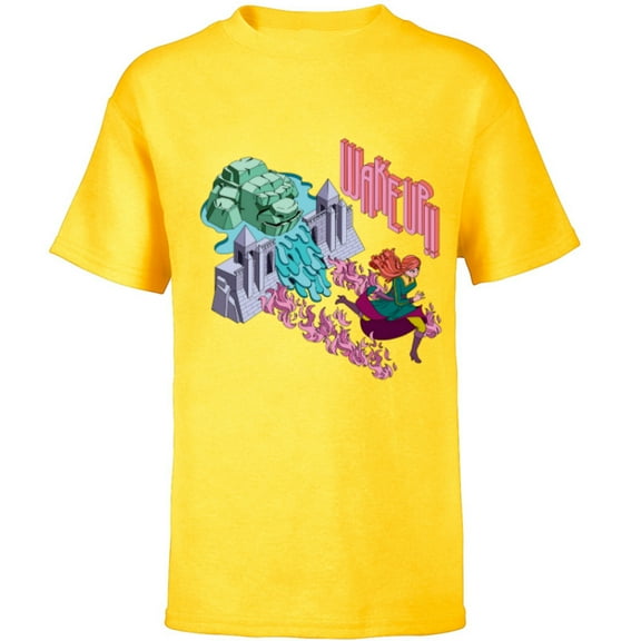 Disney Princess Frozen Anna & Marshmallow Wake-Up! - Short Sleeve T-Shirt for Kids - Customized-Yellow