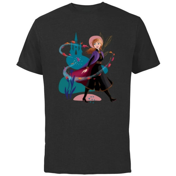 Disney Princess Frozen Anna Wander Often Autumn - Short Sleeve Cotton T-Shirt for Adults - Customized-Black