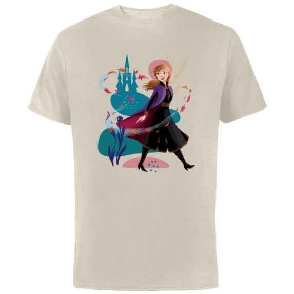 Disney Princess Frozen Anna Wander Often Autumn - Short Sleeve Cotton T-Shirt for Adults - Customized-Natural