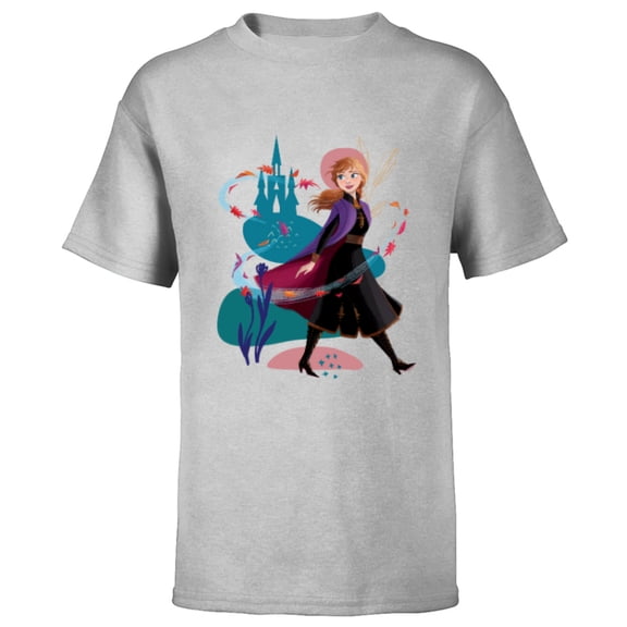 Disney Princess Frozen Anna Wander Often Autumn - Short Sleeve T-Shirt for Kids - Customized-Athletic Heather