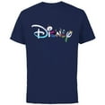 thumbnail image 1 of Disney Princess Frozen Characters Elsa Anna Olaf Disney Logo - Short Sleeve Cotton T-Shirt for Adults - Customized-Navy, 1 of 5
