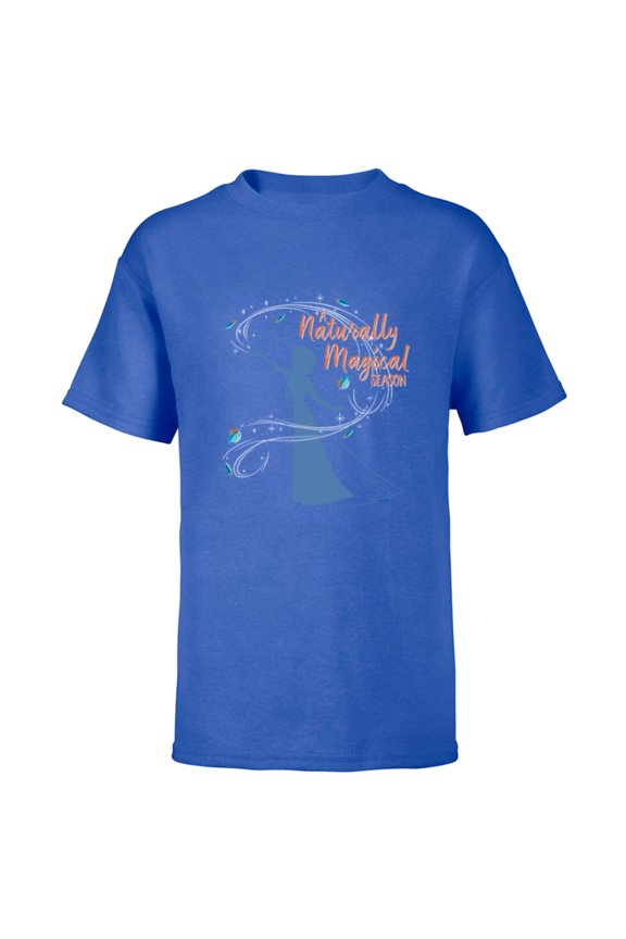 Princess Frozen Elsa A Naturally Magical Season Fall - Short Sleeve T-Shirt for Kids - Customized-Royal