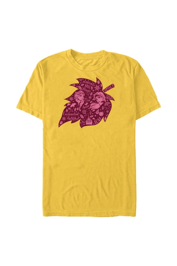 Princess Frozen Elsa Anna Fall Magic Enchanted Autumn - Short Sleeve Blended T-Shirt for Adults - Customized-Yellow