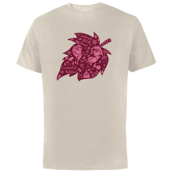 Disney Princess Frozen Elsa Anna Fall Magic Enchanted Autumn - Short Sleeve Cotton T-Shirt for Adults - Customized-Natural