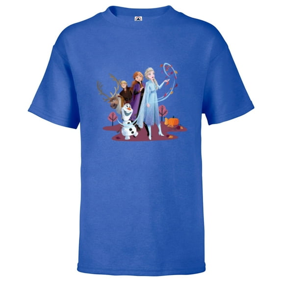 Disney Princess Frozen Elsa Anna Olaf Sven and Kristoff Fall - Short Sleeve T-Shirt for Kids - Customized-Royal