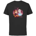 thumbnail image 1 of Disney Princess Frozen Elsa & Anna Spirit of the Season Fall - Short Sleeve Cotton T-Shirt for Adults - Customized-Black, 1 of 5