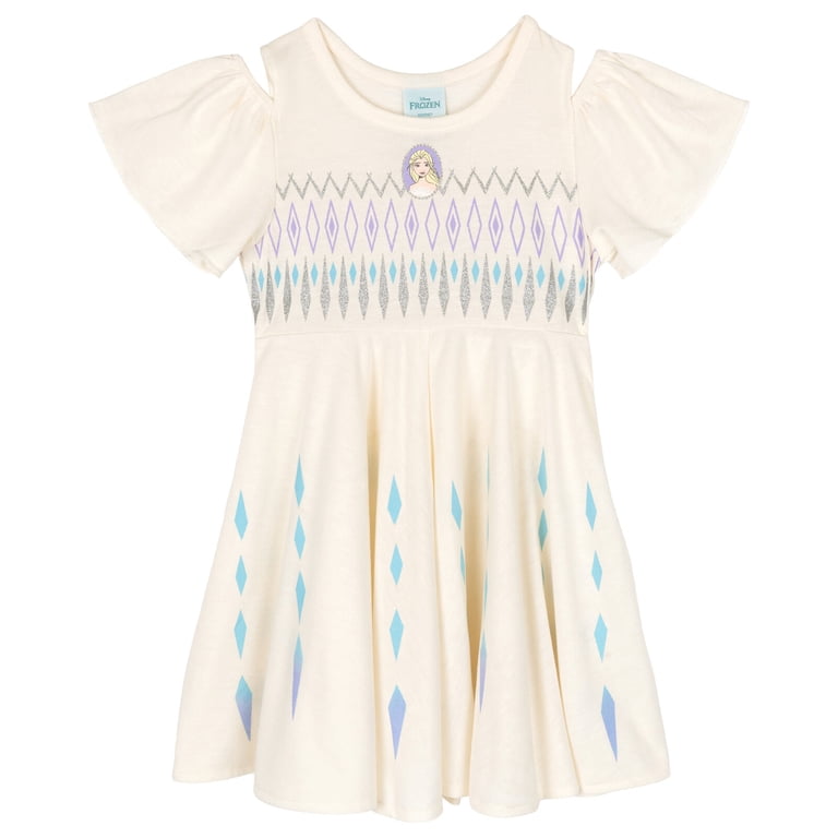disney princess skater dress Disney Frozen Elsa Girls Square Neck Skater Dress Toddler to Big Kid 5