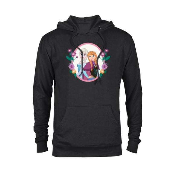 Disney Princess Frozen Elsa and Anna Easter Spring Flowers - Pullover Hoodie for Adults - Customized-Black