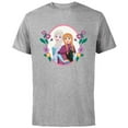 thumbnail image 1 of Disney Princess Frozen Elsa and Anna Easter Spring Flowers - Short Sleeve Cotton T-Shirt for Adults - Customized-Athletic Heather, 1 of 5