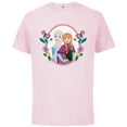 thumbnail image 1 of Disney Princess Frozen Elsa and Anna Easter Spring Flowers - Short Sleeve Cotton T-Shirt for Adults - Customized-Soft Pink, 1 of 5