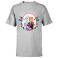 thumbnail image 1 of Disney Princess Frozen Elsa and Anna Easter Spring Flowers - Short Sleeve T-Shirt for Kids - Customized-Athletic Heather, 1 of 5