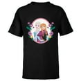 thumbnail image 1 of Disney Princess Frozen Elsa and Anna Easter Spring Flowers - Short Sleeve T-Shirt for Kids - Customized-Black, 1 of 5