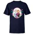 thumbnail image 1 of Disney Princess Frozen Elsa and Anna Easter Spring Flowers - Short Sleeve T-Shirt for Kids - Customized-Navy, 1 of 5